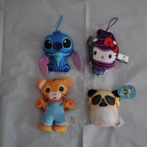 Lot 4 McDonald's Happy Meal Stuffed Toys Stitch Hello Kitty Tiger Prince 3-4.75"